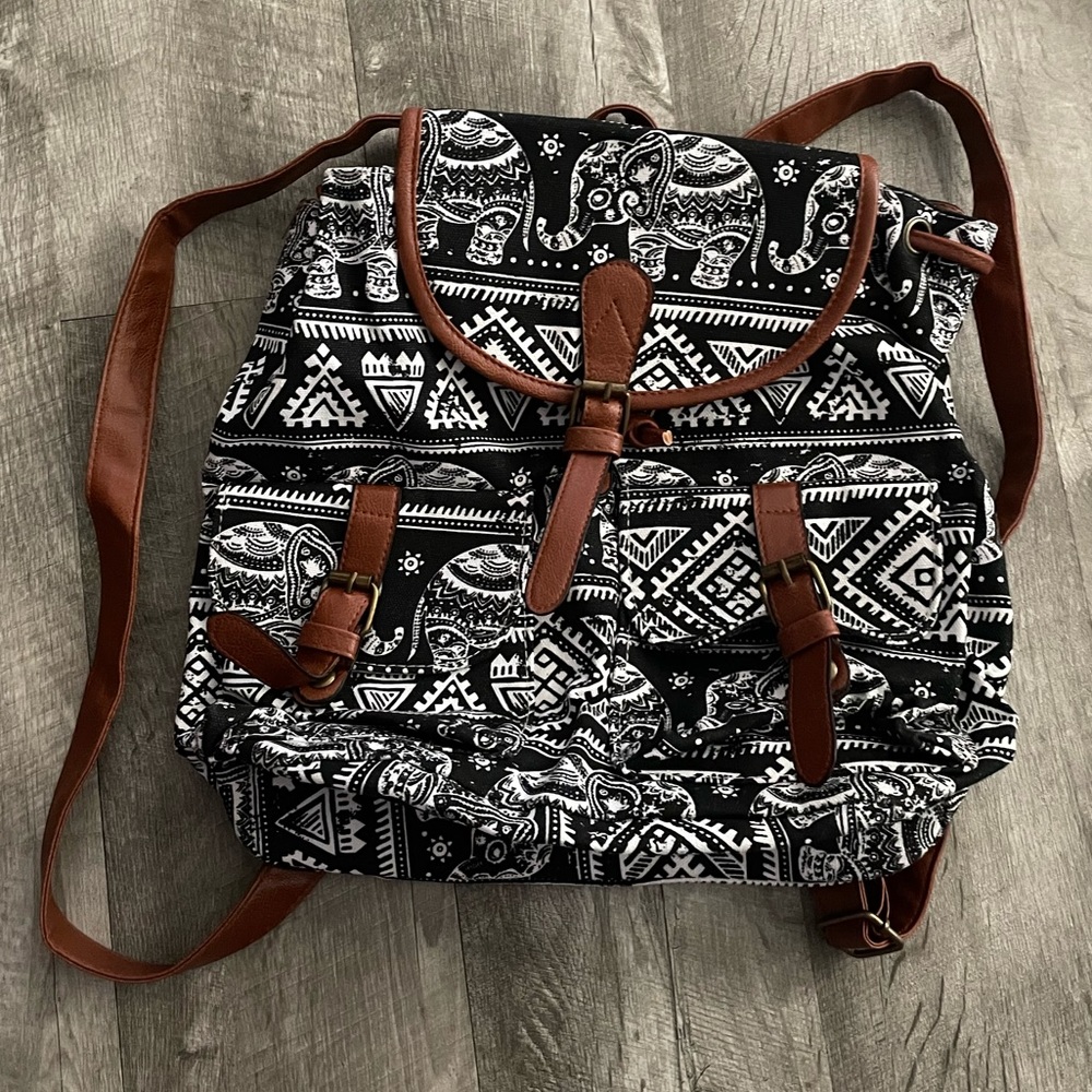 Elephant Print Backpack